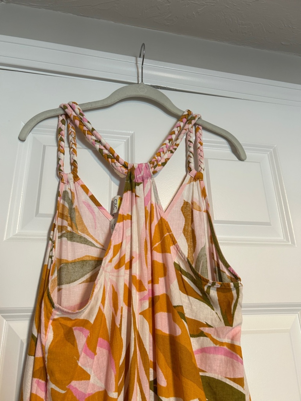 C&C California Floral Linen Maxi Swim Coverup Women's Size Large - Picture 4 of 5